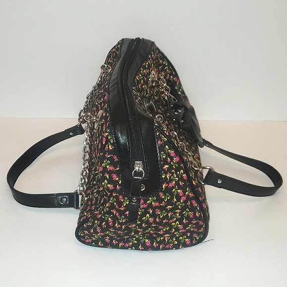 Betsey Johnson Betseyville Vegan Floral Stud Bow  Quilted Shoulder Bag Purse - Picture 7 of 17